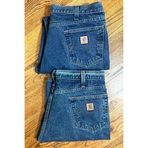 Carhartt B460 DVB Relaxed Fit Work Jeans Mens 38x34 Dark Wash Cotton Lot to Two